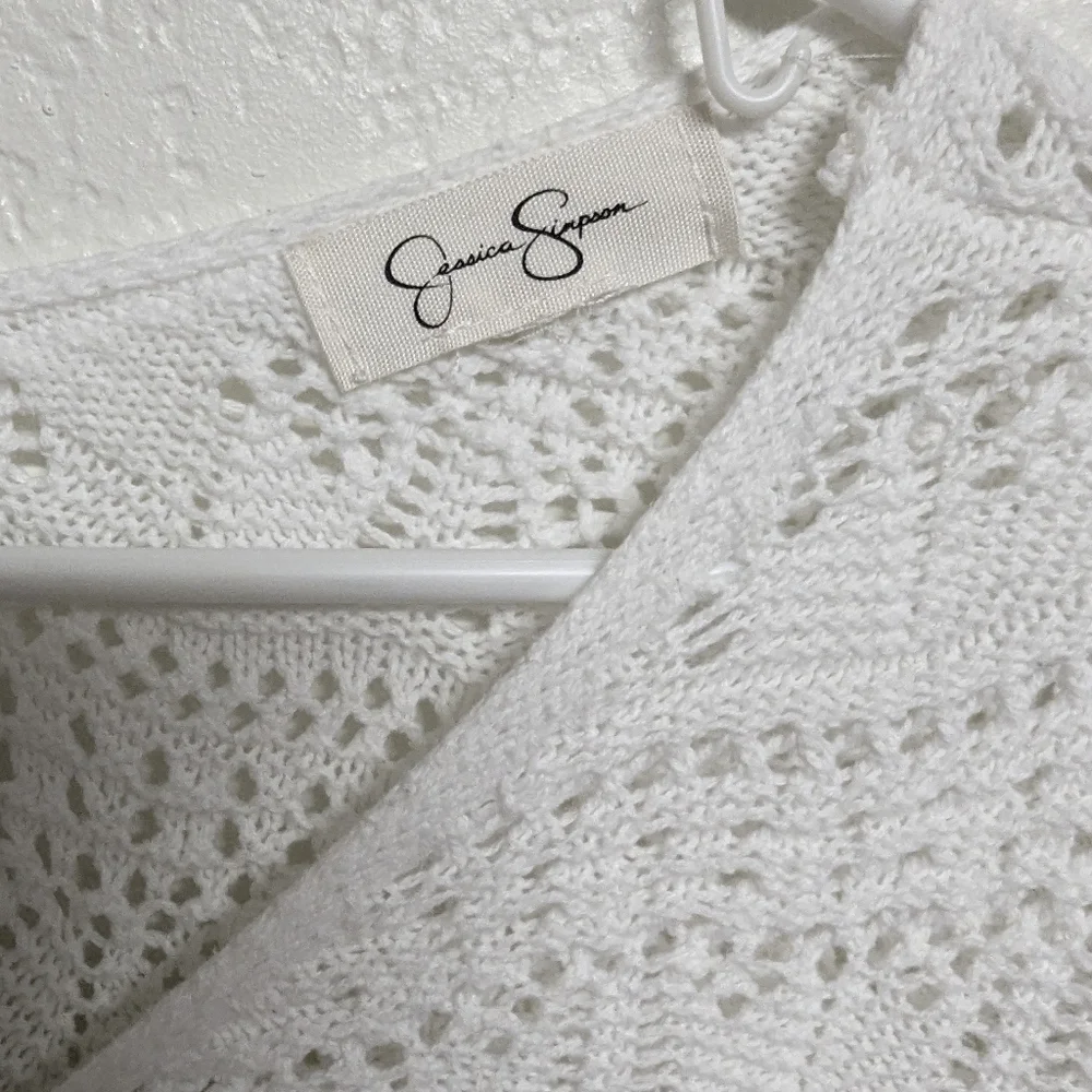 Jessica Simpson Cropped Eyelet Sweater SM - Picture 4 of 5